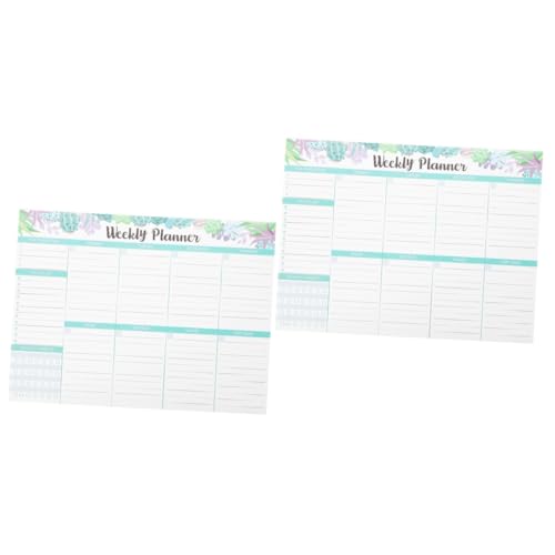 NUOBESTY 2St Wochenplaner write board briefpapier set memo pad schreibwaren set notepad Aufgabenliste Planungsblock kleiner planer notizblock Hinweis Lieferungen Notizblock für den Haushalt von NUOBESTY