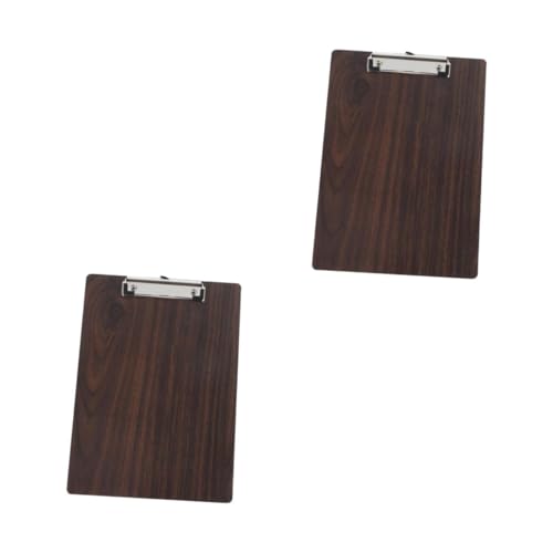 NUOBESTY 2St Zwischenablage Holz Clipboard Zeichenbrett Zeichenplatte Holz Clipbrett Scherbrettklammern zum Basteln Graduiertentafelklemmen Klemmbretter Reißbrett Holz und Edelstahl Coffee von NUOBESTY