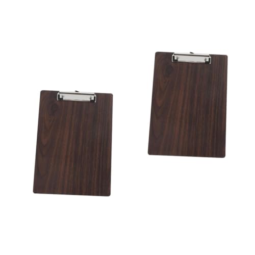 NUOBESTY 2St Zwischenablage Skizzenblock Zeichenbrett Schreibtafel Clip Zeichenbrett Schwammpalette Holz Clipboard Zeichentafel Büropapierhalter Schreibtafel-Clip Holz und Edelstahl Coffee von NUOBESTY