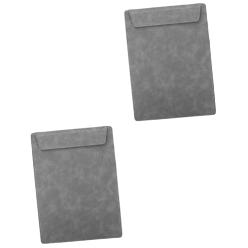 NUOBESTY 2St Zwischenablage zeichnen buchstabentafel write board Schreibbrett für Meetings document folder Schreibtisch Clip Office-Dokumentenklammern Schreibunterstützungstafel Leder Grey von NUOBESTY