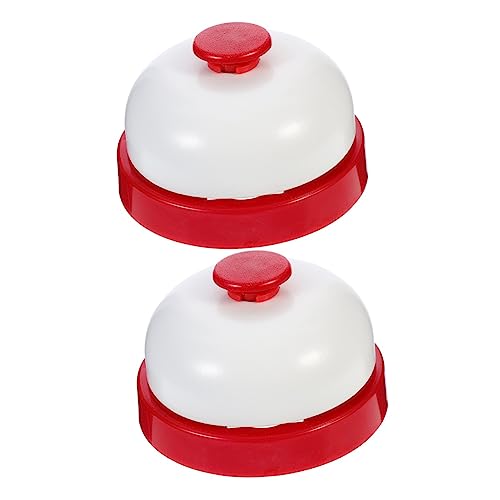 NUOBESTY 2St läute die Glocke Lager Glocke Handglocke aus Stahl Tee-Dinner-Glocke Glocke beantworten Türklingel handglocken rezeptionsklingel Servierglocke Restaurantrufklingel Plastik rot von NUOBESTY