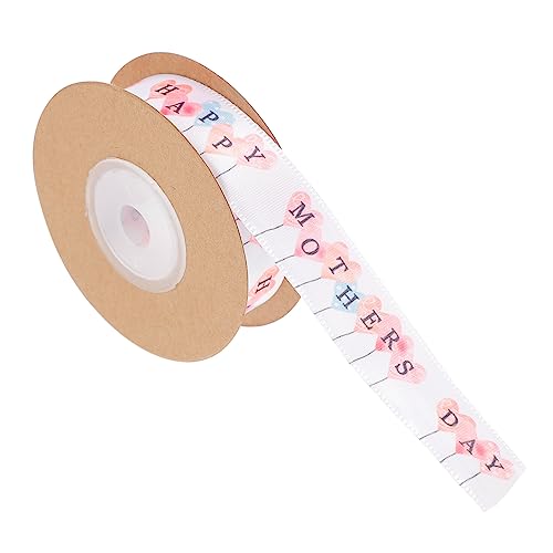 NUOBESTY 2St muttertagsband Band zum Verpacken weißer Tüllstoff roter Stoff Jubiläum ihr Frauen geschenkverpackung muttertag Polyester Geschenkband Verpackungsband exquisites Wickelband von NUOBESTY