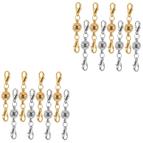 NUOBESTY 2sets Magnetischer Karabinerverschluss Verlängerungskette Hand Schmuck Schließe Armbänder Perlen Gold Magnetverschlüsse Selber Machen Magnetschnallen Für Halsketten Kupfer 8pcs*2 von NUOBESTY