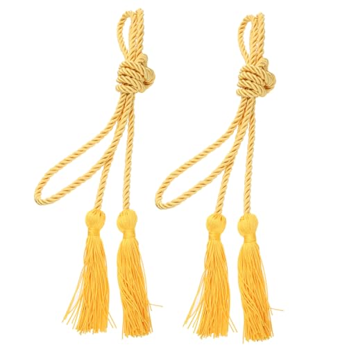 NUOBESTY 2st Abschluss-ehrenseil Satinband Samtband Bänder Grad Quaste Ehre Schnüre Goldene Ehrenschnüre Ehrenkordel Mit Quasten Medaillen Graduierung Geflochtene Schnüre Polyester von NUOBESTY