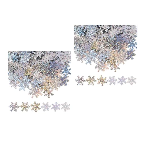 NUOBESTY 2st Dekorationsmaterialien Mit Pailletten Weihnachtspailletten Weihnachtskonfetti Glitzer Für Schneekugeln Schneeflocken-tischdekoration Schnee Konfetti Plastik Silver von NUOBESTY