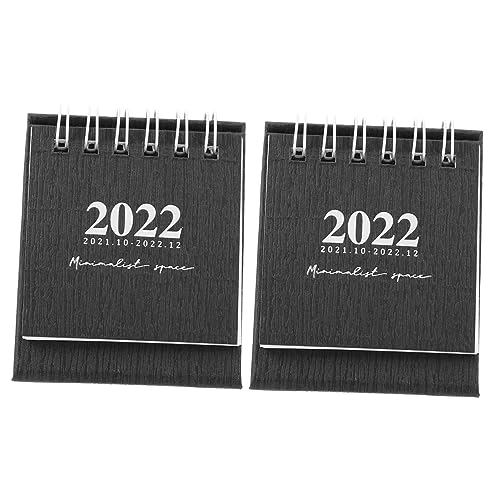 NUOBESTY 2st Einfacher Mini-tischkalender Desktop-ornament Stehtischkalender 2024 Lustige Bürodekoration 2022 Flip-kalender Digital Staffelei Kalender 2022 Dekorativ 2022 Black Papier von NUOBESTY