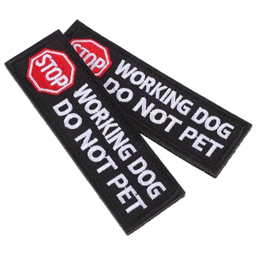 NUOBESTY 2st Stickaufnäher Für Haustiertransporter Aufnäher Für Diensthundewesten Hunde-stickaufkleber Diensthund-kennung Hundepatch Nicht Streicheln Ich Arbeite Am Patch Black Polyester von NUOBESTY