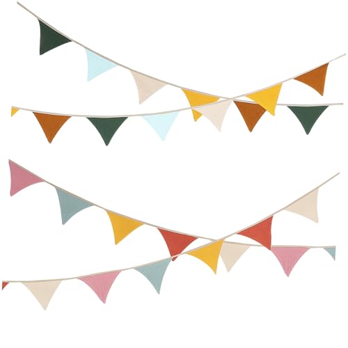 NUOBESTY 2st Wimpel Bannerpapier Quasten Girlande Partydeko Streamer Partydekorationen Party-banner Dreiecksbanner Hängende Ammergirlanden Party Ammer Dreieck-banner Baumwoll-krepptuch von NUOBESTY