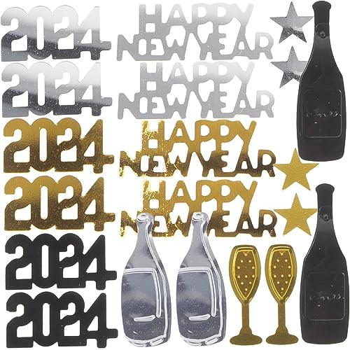 NUOBESTY 3 2024 Konfetti komfetti bodendeko Party Supplies tischdeko esstisch Silvester Dekoration Tisch bestreuen Dekorationen Paillette Multifunktionales Konfetti Tischverzierung Plastik von NUOBESTY