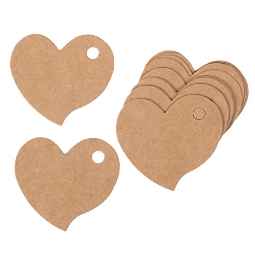 NUOBESTY 3 Packungen Herz Aus Kraftpapier Partygeschenke Leere Karten Gefälligkeiten Etiketten Trüffelbecher Geburtstagsaufkleber Papier Klebeband Verpackungen Für Kleinunternehmen Khaki von NUOBESTY