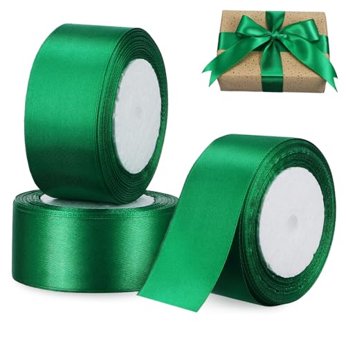 NUOBESTY 3 Rollen Breites Satinband Für Geschenkverpackungen Hochwertiges Dekoband Verschiedenen Farben Ideal Für Hochzeiten Valentinstag Und Geburtstagsfeiern 22 Meter änge von NUOBESTY