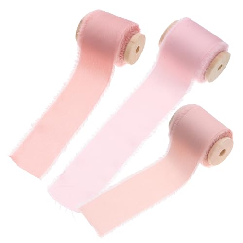 NUOBESTY 3 Rollen Gerissenes Band mit rohen Kanten Sackleinen schwarzes Band Hochzeitsband Salbeiband ribbon schienbeinschoner tape Zierbänder für Blumensträuße geschenkband Polyester von NUOBESTY