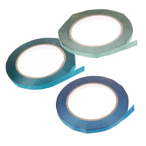 NUOBESTY 3 Rollen Handgefertigtes Klebeband Bunte Bänder Dekorative Papierbänder Washi Tape Zum Aufzeichnen Zubehör Für Handkonten Klebebänder Für Sammelalben Glitzerband Japanisches Papier von NUOBESTY