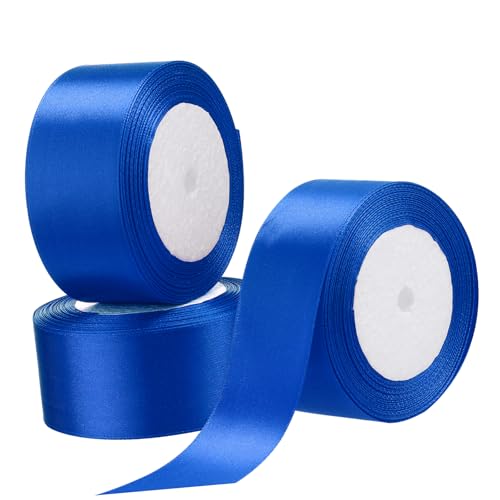 NUOBESTY 3 Rollen verpackung Band blaues Band für Blumenstrauß Weihnachtswickelband Band umwickeln Satinband hochzeitsgeschenk bastelset Geschenkband dekoratives Band Polyester von NUOBESTY