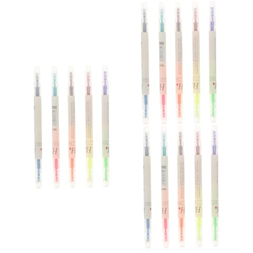 NUOBESTY 3 Sätze 3 Sets Fettmarker Textmarker Markierstift Marker Aquarellstift Doppelköpfiger Textmarker Tragbarer Marker Textmarker Textmarker Farbiger Marker 5 Stück * 3 von NUOBESTY