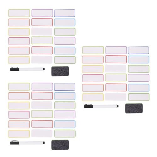 NUOBESTY 3 Sätze 3 Sets Magnetetiketten Für Schließfächer Briefkasten Namensschilder Whiteboard Magnete Kühlschrank Whiteboard Aufkleber Magnete Auf Die Sie Schreiben 60 Stück * 3 von NUOBESTY