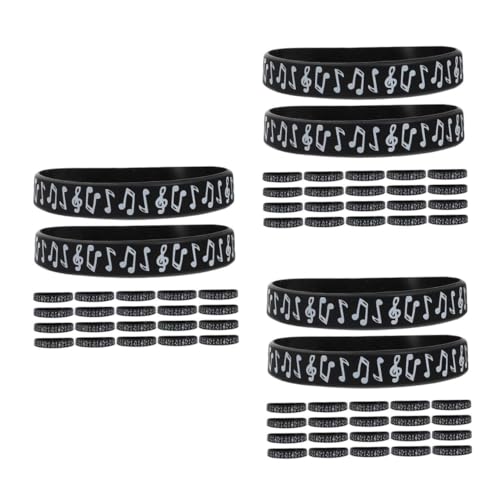 NUOBESTY 3 Sätze 3 Sets Musiknoten Armbänder Armbänder Musiknoten Armbänder Silikon Armbänder Gummi Armbänder Rock Gitarre Themen Gefälligkeiten Silikon Armbänder 24 Stück * 3 von NUOBESTY