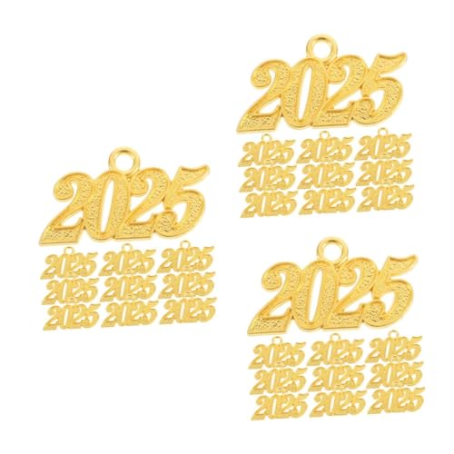 NUOBESTY 3 Sätze Abschluss-quastenanhänger Party Dekoration Abschluss Partei Liefert Banner Hochzeit Abschlusskappen-quaste Abschlussquasten-accessoire Metall Golden 10 Stück * 3 von NUOBESTY