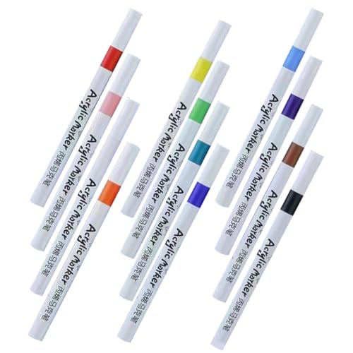 NUOBESTY 3 Sätze Acrylmarker Colored Pencils Buntstifte Color Pencils Permanent Marker Pastellkreidestifte Tragbare Markierungsstifte Malmarkierungen Farbstifte Plastik 12 Stück * 3 von NUOBESTY