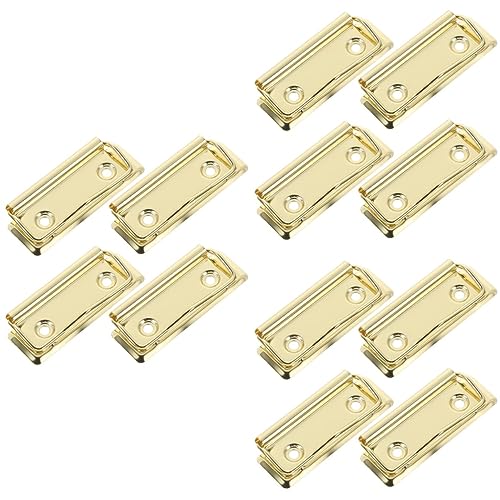 NUOBESTY 3 Sätze Bindemittel Aktenhefter Papierklemmen Binderclips Binderklammern Metallböcke Tackern Dokumentenordner Clip-board-clips Büroklammern Aluminiumlegierung Golden 4 Stück * 3 von NUOBESTY