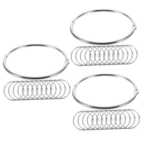 NUOBESTY 3 Sätze Binder-bindering Jakob Buch Bürozubehör The Ring Accesories Die Ring Ringe Für Notizbuch Ringordner Für Lose Blätter Schnallen-geschenkkarte Eisen Silver 24 Stück * 3 von NUOBESTY