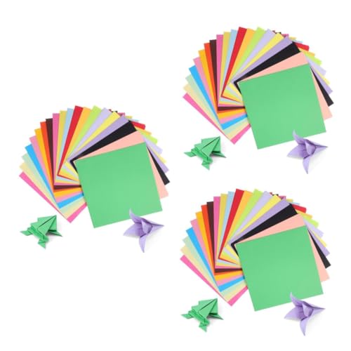 NUOBESTY 3 Sätze Buntes Origami Quadratisches Papier Pastellpapier Zum Basteln Bunte Origami-papiere Origami-kit Origami-papier-kit Bunter Karton Farbkarton Zellstoff 200 Stück * 3 von NUOBESTY