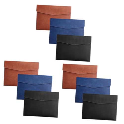 NUOBESTY 3 Sätze Dateipaket Storage Boxes Aufbwahrungs-box Dokumententasche Dokumentenordner Organizer Bag Bürobedarf Dokumentenumschläge Dokumentenmappen Aktenhalter Kunstleder 3 Stück * 3 von NUOBESTY