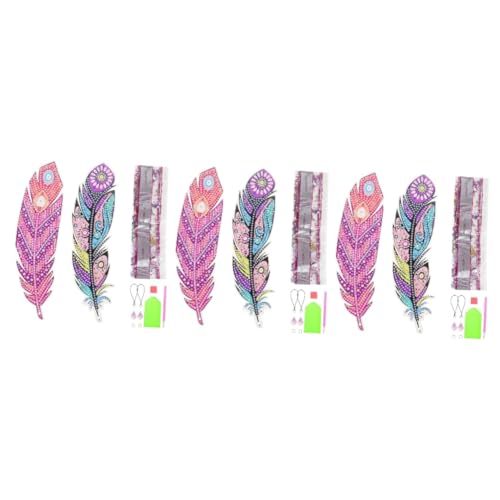 NUOBESTY 3 Sätze Feder Lesezeichen Bookmarks Book Marks Diamond Paiting Diamonds Paintings magnetische Lesezeichen Perle Lesezeichen Trendy antike DIY lesezeichen führende Lesezeichen Acryl von NUOBESTY