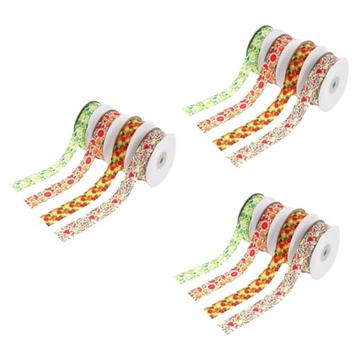 NUOBESTY 3 Sätze Fruchtband Bastelband Machen Schleifenband Selber Machen Geschenkbänder Ein Verpackungsband Diy-bastelband Bogenband Wickelband Polyester 4 Rollen * 3 von NUOBESTY