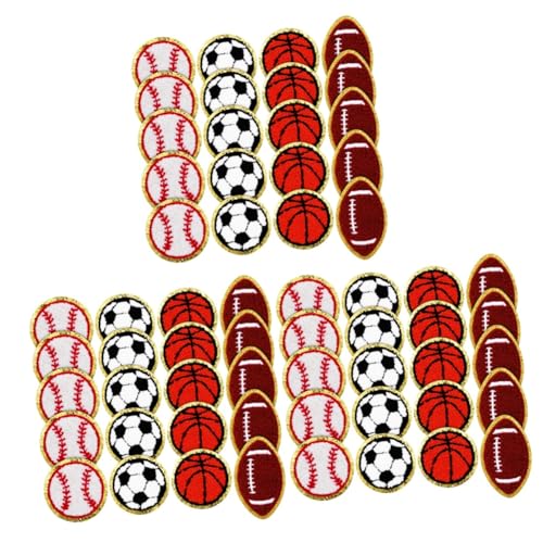 NUOBESTY 3 Sätze Gestickter Stoffaufnäher Chenille-patches Mit Goldrändern Fußball-patch-aufkleber Jeans Patches Sports Accesoories Kleidungsstück-patch-aufkleber Hutflecken 20 Stück * 3 von NUOBESTY