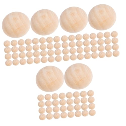 NUOBESTY 3 Sätze Halbrunde Holzperlen Mini-perlen Halbkugel Mini-halbkugelbälle Ball Halbe Perlen Buchsbaum Dekorative Schale Fledermaus- Künstliche Pflanzen Zedernkugeln 200 Stück * 3 von NUOBESTY