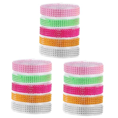 NUOBESTY 3 Sätze Handgefertigtes Diamantband Edelsteine Bling Strassband Nagelanhänger Aus Chrom Strasssteine ​​für Stoff Zucht Geschenkbänder Kunsthandwerk Klebeband Acryl 5 Rollen * 3 von NUOBESTY