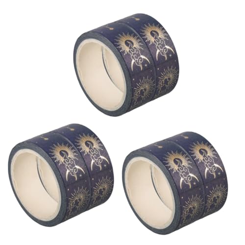 NUOBESTY 3 Sätze Heißpräge-taschenband Sternen-washi-tape Halloween-washi-tape Papierklebeband Bastelzubehör Selbstklebende Diy-klebebänder Washi-tape-aufkleber Blue 2 Rollen * 3 von NUOBESTY