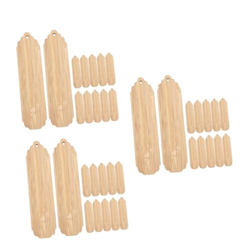 NUOBESTY 3 Sätze Hölzernes Lesezeichen Leere Tags Weihnachtsschmuck Unvollendetes Lesezeichen Mini Weihnachtsgirlande Weihnachtsdekorationen Ornamente Holz Beige 12 Stück * 3 von NUOBESTY