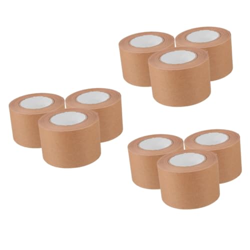 NUOBESTY 3 Sätze Klebeband Aus Kraftpapier Kraft-versandband Kraft-washi-tape Bildrahmenband Kraftdichtband Packband Aus Papier Braunes Papierband Paketklebeband Light Brown 3 Rollen * 3 von NUOBESTY