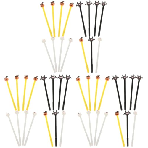 NUOBESTY 3 Sätze Kürbis Fledermaus Geist Halloween Gelstift Feiertagsparty Gastgeschenke Kleine Stifte Füller Mini Stifte Schwarze Kugelschreiber Schwarzer Stift Schreibstift 15 Stück * 3 von NUOBESTY