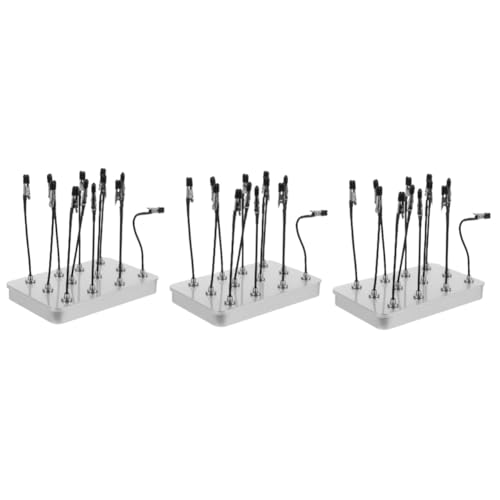 NUOBESTY 3 Sätze Lackierständer Miniatur Modell Schnullerclips kabellose Airbrush Luftbürste Farbklammer Set Bastelwerkzeug Färbeklammern Clip-Basis zum Ausmalen zum Selbermachen Metall von NUOBESTY