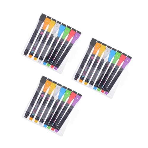 NUOBESTY 3 Sätze Löschbarer Lampenstift Textmarker Blaue Etiketten Farbige Tafel Whiteboard Zubehör Schreibwaren Set Abwaschbare, Trocken Abwischbare Marker Whiteboard-marker Pp 8 Stück * 3 von NUOBESTY