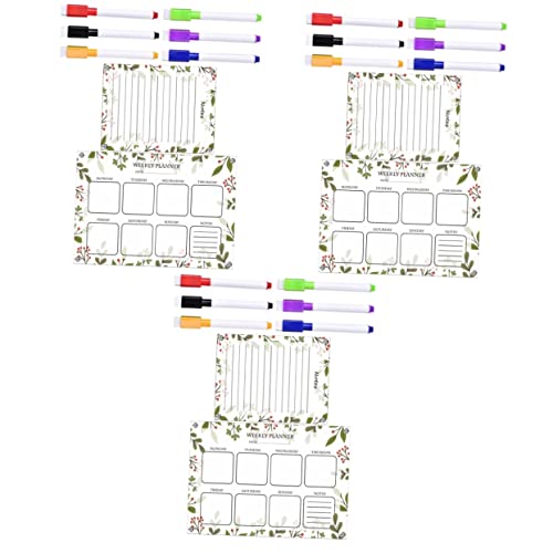 NUOBESTY 3 Sätze Magnettafel Magnetischer Notizblock Schild kühlschrank planer einkaufsliste magnetisch dekoration Magnetisches Whiteboard dekorative löschbare Tafel Kühlschrankbrett Acryl von NUOBESTY