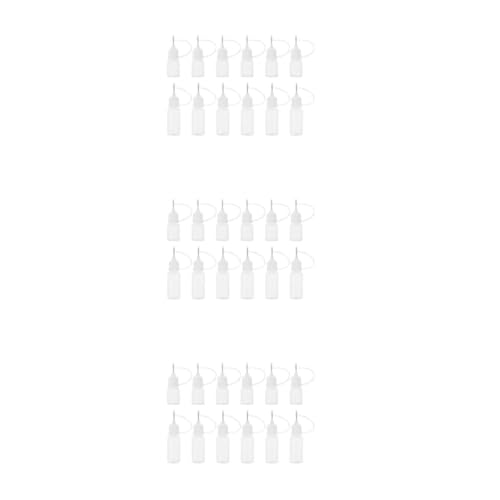 NUOBESTY 3 Sätze Ölflasche Leimauftragsflaschen Applikatorflaschen Flaschen Zum Auftragen Von Klebstoff Nadelspitzen-kleberflasche Tägliche Nadelflasche Rostfreier Stahl Weiß 12 Stück * 3 von NUOBESTY