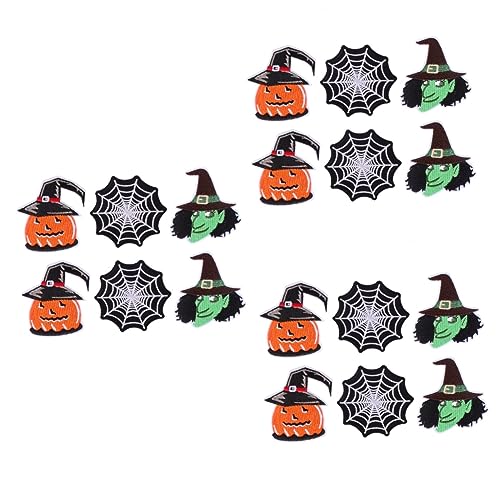 NUOBESTY 3 Sätze Patch Spinnen Bestickt Kleiderflicken Abzeichen Spookische Dekorationen Party Spiderweb Flecken Gruselig Nähen Halloween Stoff 6 Stück * 3 von NUOBESTY