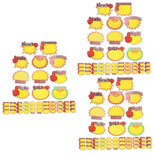NUOBESTY 3 Sätze Preisaufkleber Preisschild Preistags Verkaufskarten Preisauszeichnungsetiketten Supermarkt-einzelhandelsschilder Einzelhandelspreiszeichen Papier 600 Stück * 3 von NUOBESTY