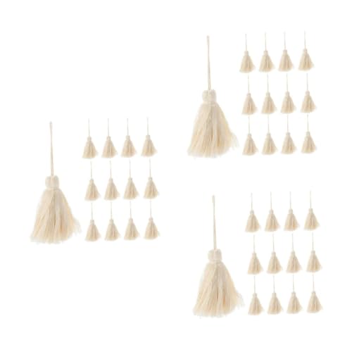 NUOBESTY 3 Sätze Quaste Anhänger Bastelquasten Für Schmuck Quaste Mit Schlaufen Mini-baumwollquasten Diy-projekte Quasten Diy-quasten-accessoire Weiche Quaste Beige Baumwolle 15 Stück * 3 von NUOBESTY