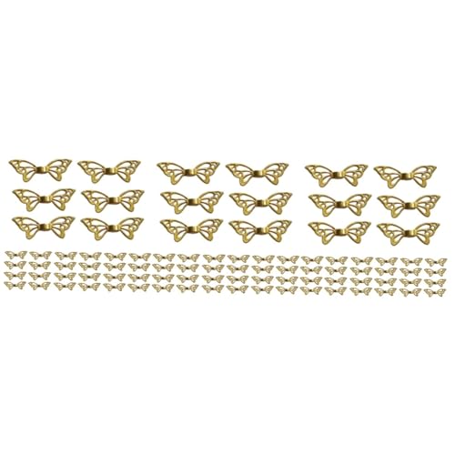 NUOBESTY 3 Sätze Schmetterling-anhänger Goldene Anhänger Reize Schmetterling Charme Frauen Anhänger Charme Damen Schmetterlingsanhänger Halskettenanhänger Golden Legierung 100 Stück * 3 von NUOBESTY