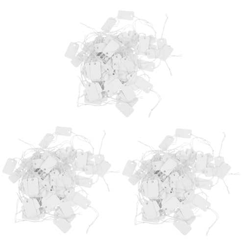 NUOBESTY 3 Sätze Schmuckanhänger mit Verzierungsgeschenke Langhantel-Schmuckanhänger Kleidungsetiketten Merkzettel Geschenketikett mit Lanyard tragbares Preisschild Papier Weiß von NUOBESTY