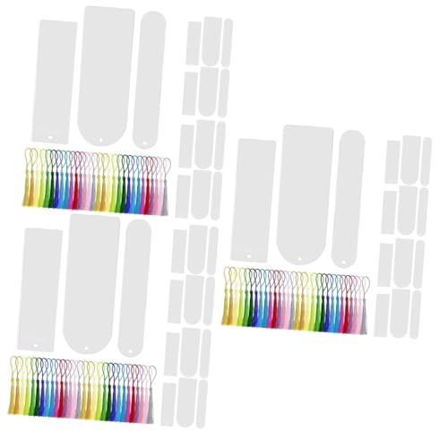 NUOBESTY 3 Sätze Transparentes Leeres Lesezeichen Acryl Lesezeichen Akryl Lesezeichen Etiketten Farbmarker Dekoratives Lesezeichen Als Zarter Buchmarker Quaste 30 Stück * 3 von NUOBESTY