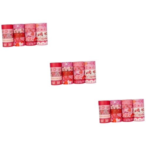 NUOBESTY 3 Sätze Valentinstag-tape Stickers Aufkleber Roll Geschenkideen Pinker Pastell Dekorative Alphabet-aufkleber Tagebuchband Dekorative Klebebänder Selber Machen Papier 20 Rollen*3 von NUOBESTY