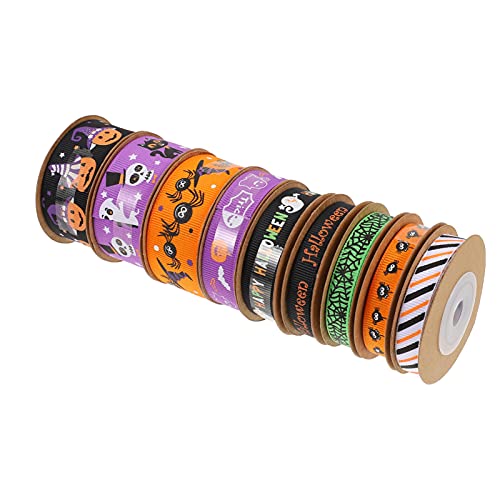 NUOBESTY 3 Sätze Verpackungsband Geschenkband Halloween Theme Festivalbänder Bänder Umwickeln Satinband Basteln Süßigkeiten Geschenkbänder Halloween -dekoration Polyester 9 Rollen * 3 von NUOBESTY