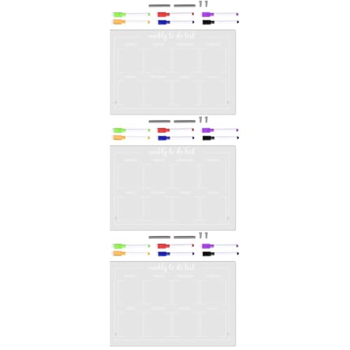 NUOBESTY 3 Sets Löschbare Schreibtafel Schreibtisch Organizer Weiße Tafeln Für Wände Wochenkalender Trocken Abwischbare Tafel Liste Radiergummi Notiztafel Trocken Abwischbare Weiße von NUOBESTY