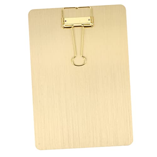 NUOBESTY 3 Stk A5 Notiz schiene Low-Profile-Zwischenablage Zwischenablageordner Menühalter clipboard Schreibbrett mit Klemme schulsachen Papierhalter Klemmbrett Schreibschiene Pappe Golden von NUOBESTY